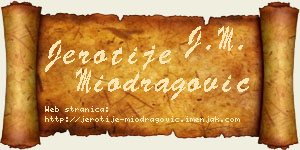 Jerotije Miodragović vizit kartica